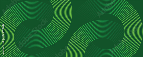 Modern medical or health care Abstract green glowing geometric lines on green background. Modern green circle lines pattern. Futuristic technology concept.