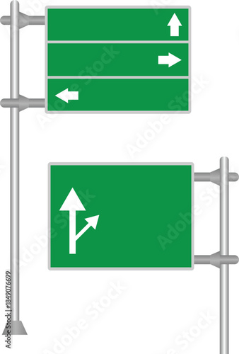 Road Sign Directions:  Clear directional road signs displaying arrows, guiding motorists toward their destination and contributing to a well-organized road system. 