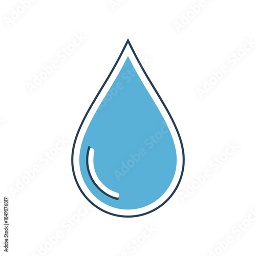 A Simple Blue Water Drop Icon with a White Outline.