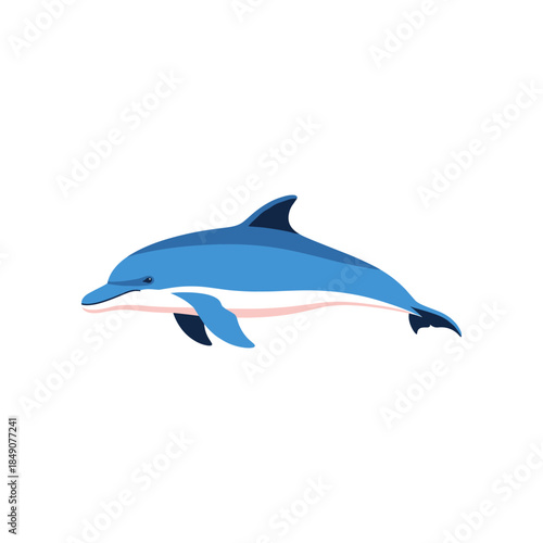 Beautiful blue dolphin gracefully swimming in the ocean waters with elegance.