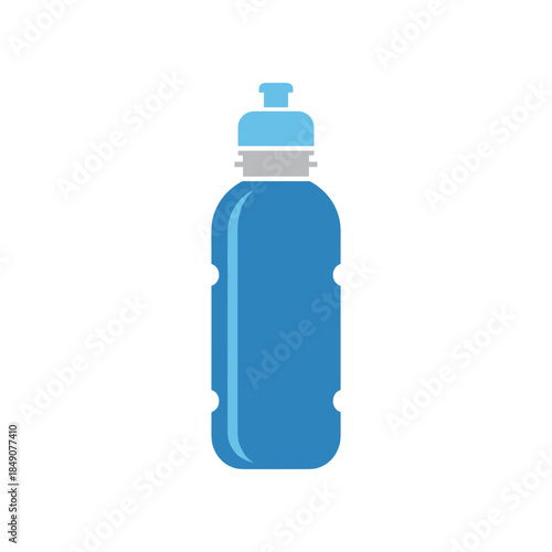 Blue water bottle for hydration during sports and outdoor activities.