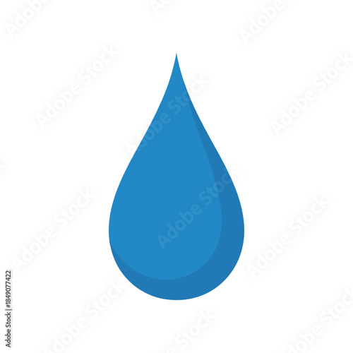 Blue water droplet illustration representing purity and freshness in liquid form.