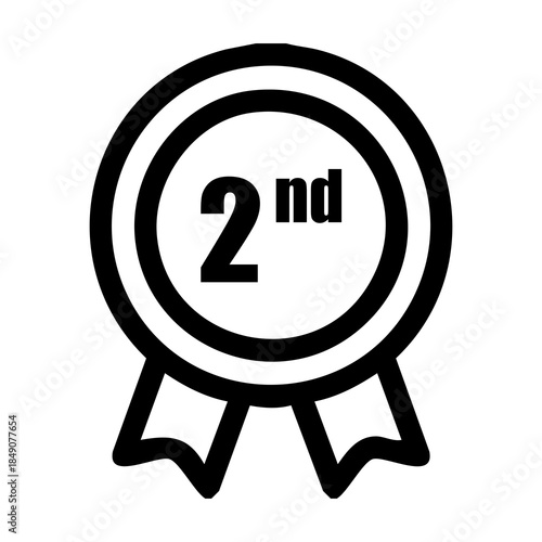 2nd Place Trophy Icon – Winner Award Symbol, 2nd Place Trophy Icons, 2nd prize, 2nd prize