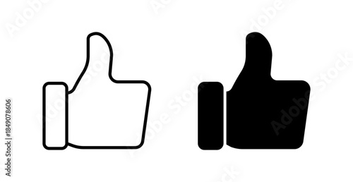 Thumbs up like icon in black and white, representing approval, positive feedback, and social media interactions