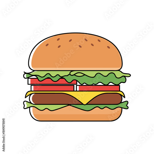 Delicious Double Cheeseburger with Lettuce and Tomato.