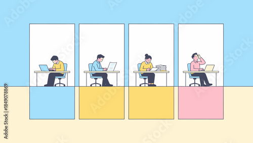 Office workers at desks