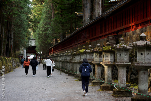 People visiting shrines in Japan.
