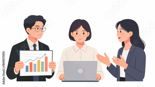 Business meeting with data presentation