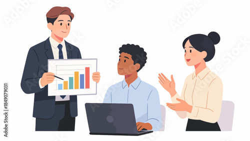 Business team presenting data in meeting