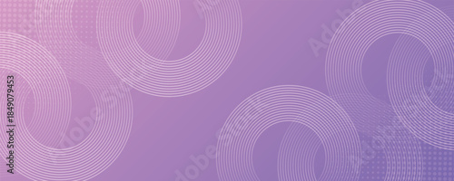 Abstract circle lines on pink and purple background with pattern. Geometric stripe line art design for poster, brochure, cover, website, header, web banner, presentation
