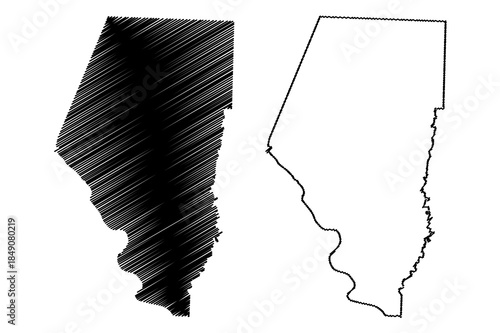 Boone County, Missouri (U.S. county, United States of America, USA, U.S., US) map vector illustration, scribble sketch Boone map
