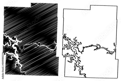 Benton County, Missouri (U.S. county, United States of America, USA, U.S., US) map vector illustration, scribble sketch Benton map