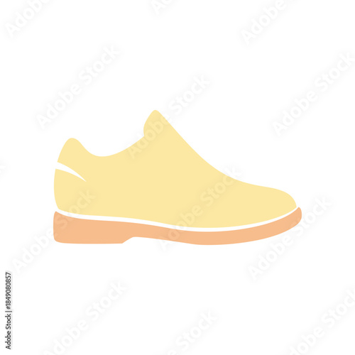 Illustration of a Stylish Yellow Sneaker with Peach Sole.