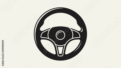 Steering Wheel Icon: A sleek, minimalistic illustration of a steering wheel, symbolizing control and direction within the automotive world. 