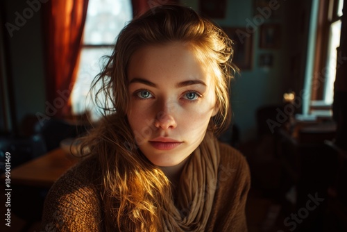 Refreshing Blueberry Cocktail With Ice and Mint Garnish on a Blue Table