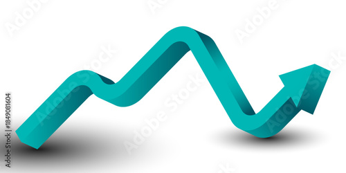 Vector illustration of 3d arrow, logo design