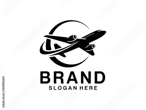 Airplane Brand Logo Template Design