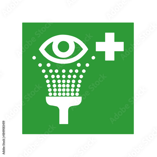 Emergency Eye Wash Station Symbol Sign Stock Vector