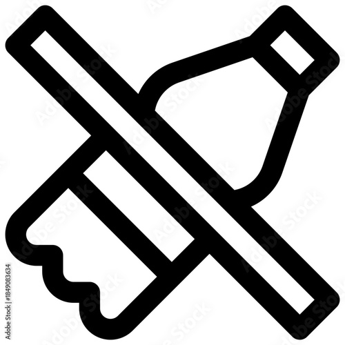 Use less plastic. Editable stroke vector icon.