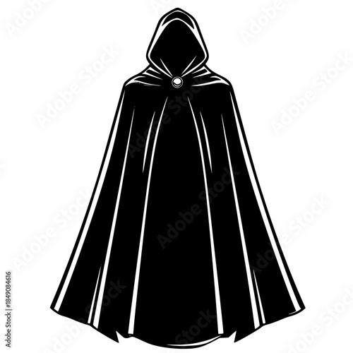 Ethereal Mystique: Cloak Enchantment | Clean, isolated vector art for creative projects.