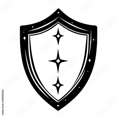Ancient Shield Power Protection | Clean, isolated vector art for creative projects.