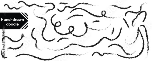 Hand drawn doodle Set Black Paint Stock Vector and illustrator