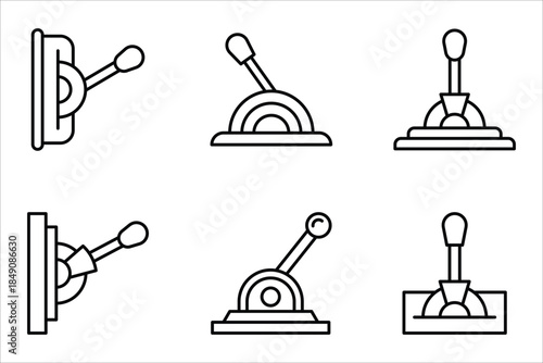 Lever icon set, of vector icons isolated on a white background.