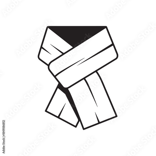 black and white scarf icon clip art preview