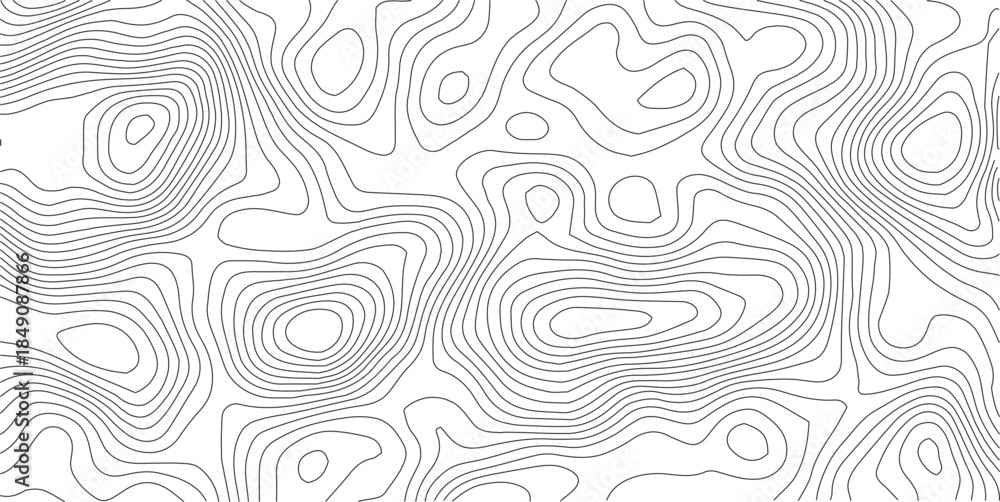 Fototapeta premium Abstract Topographic background. Geographic line map. Wavy pattern design. Paper texture imitation of a geographical map shades. Vector illustration. 