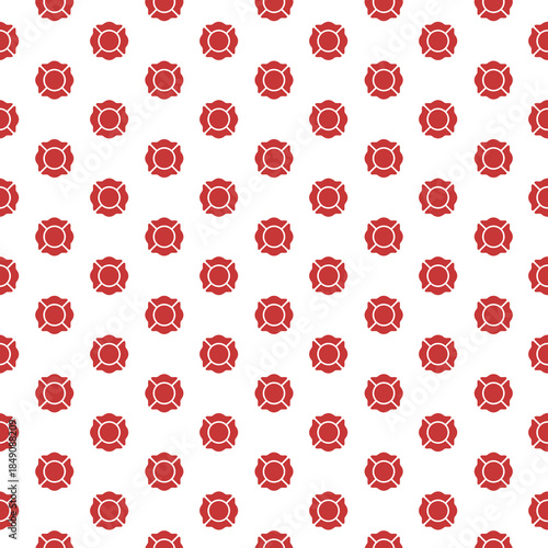 Fire Department badge seamless pattern isolated on white background