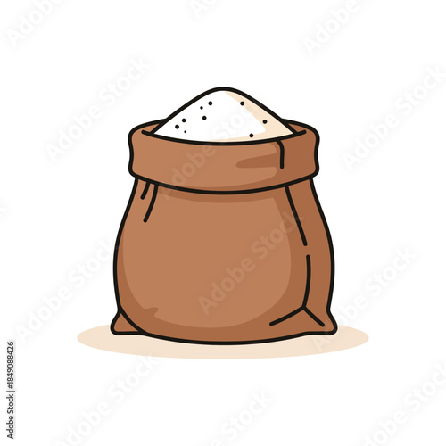 A brown Bagged Sugar vector art illustration