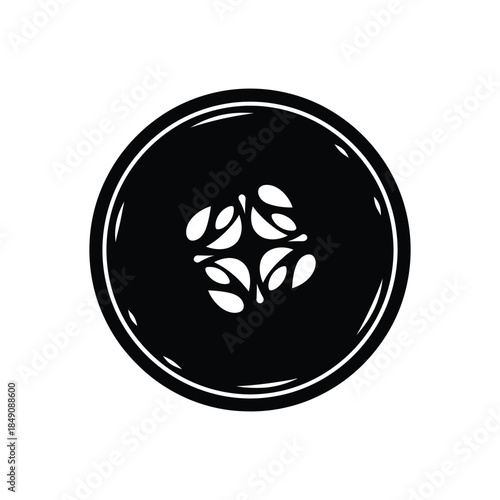 One slice cucumber silhouette vector art illustration