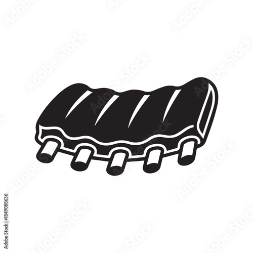 Pork Ribs silhouette vector art illustration