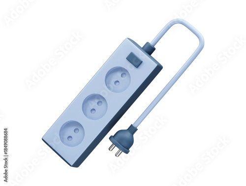 Electric Power Socket icon 3d render illustration 