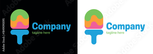 Colorful Ice Cream Company Logos