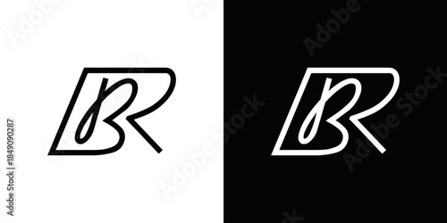 simple vector initial letter BR logo