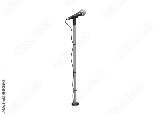Microphone stand icon 3d render illustration 