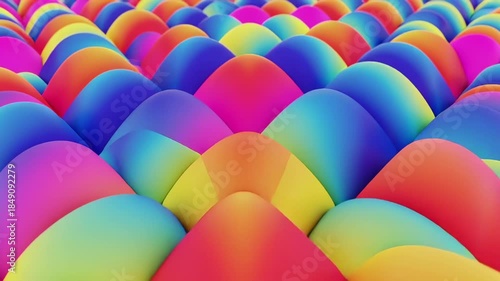 Vibrant Abstract Rounded Shapes Gradient Flowing Seamless Animation Background