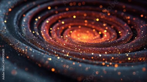 Abstract swirling galaxy of cosmic dust and light