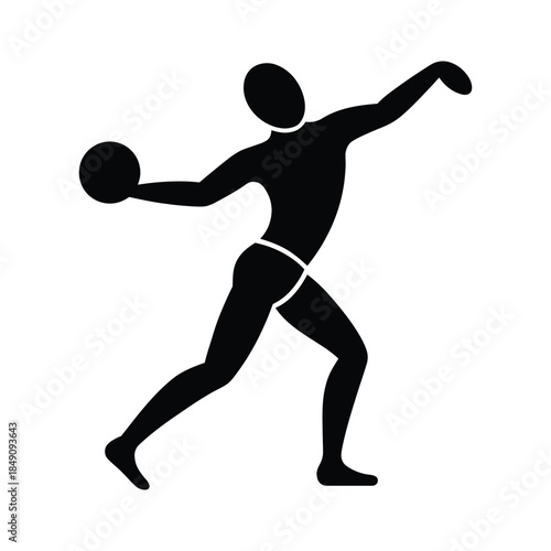 Discus Thrower Athletic Sport Pictogram Illustration