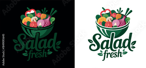 Colorful Salad Fresh Logo Design