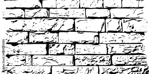 Old grunge brick wall background texture with rough cement surface and dirty vintage building pattern