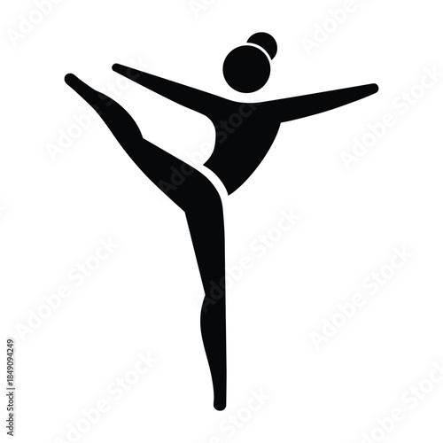 Gymnast Balancing Artistic Sport Vector Icon