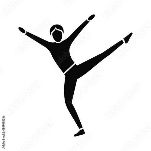 Gymnast Performing Exercise Sport Vector Illustration
