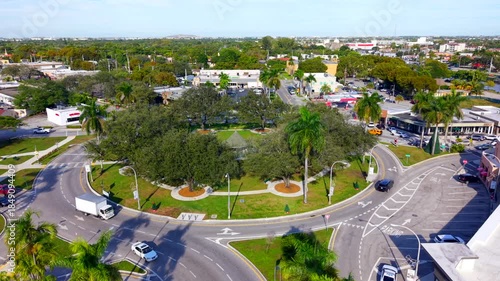 Aerial video Circle Park Miami Springs Florida 2025