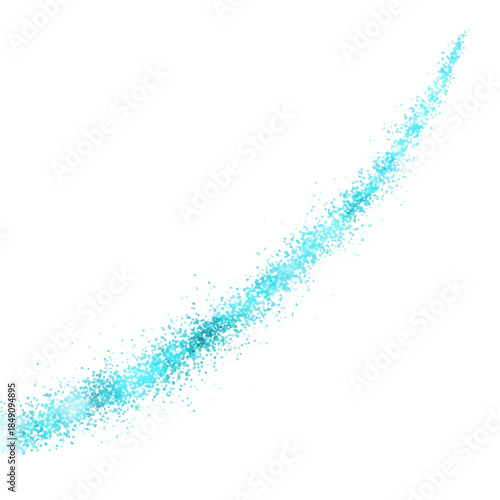 Glowing blue streak of light isolated on transparent background