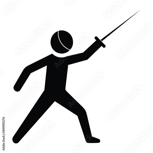 Person Fencing Olympic Sport Pictogram