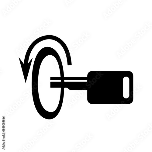 Switch Off Engine black Symbol Sign Isolate On White Background