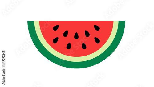 Close up of a Juicy Watermelon Slice with Vibrant Red Flesh and Black Seeds