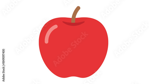 Close up of a Red Apple on White Background for Food and Beverage Content